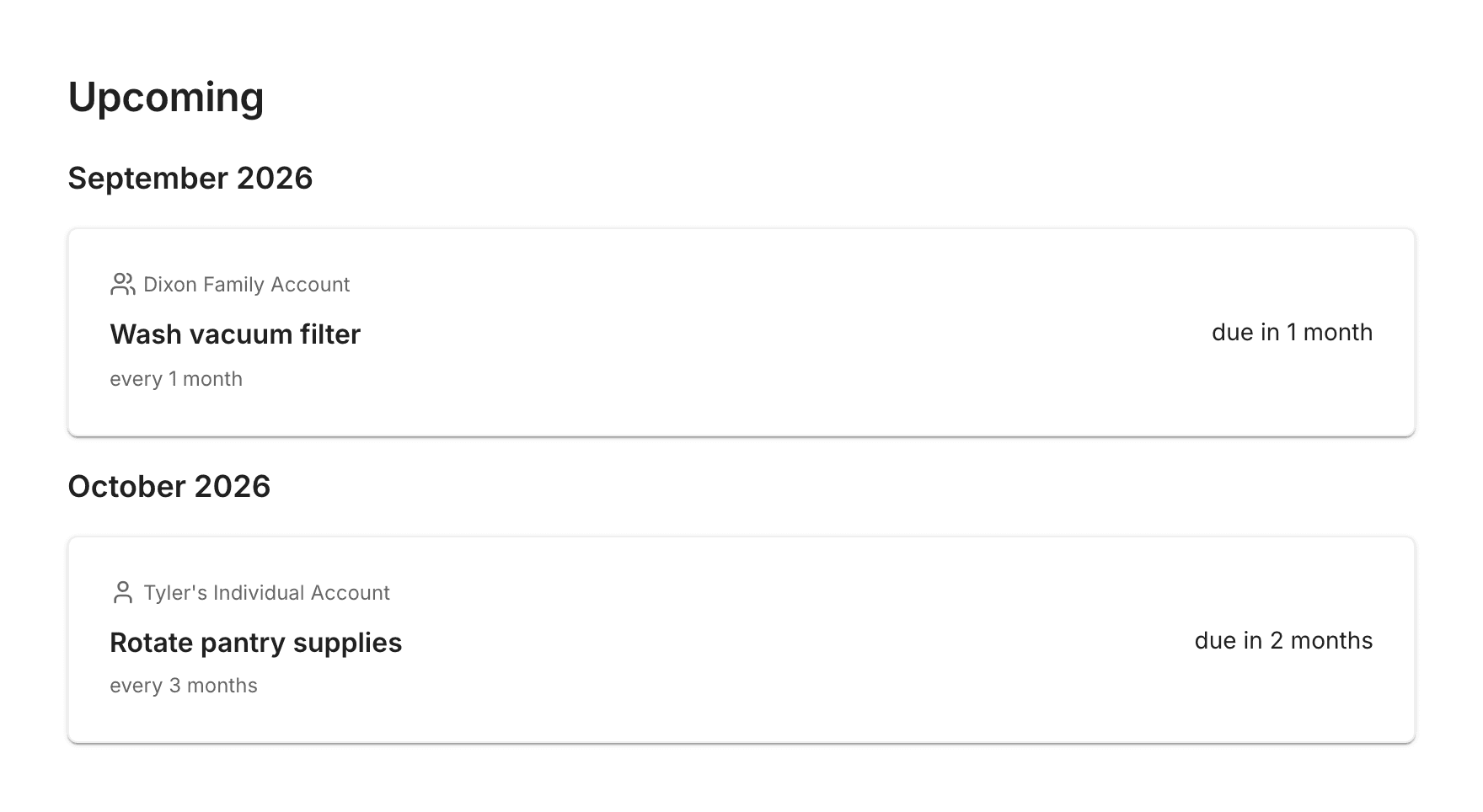 Useful Routine upcoming routines screen